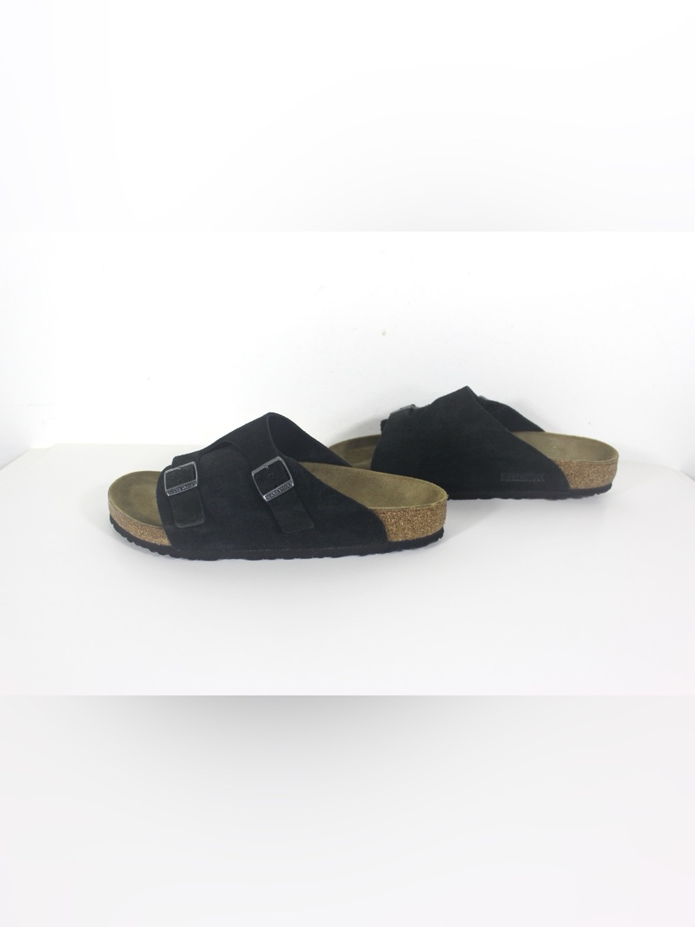 EU 42 Birkenstock Sandals Zurich Suede Black Ladies 11 Mens 9 Excellent Cond